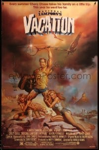 2t662 NATIONAL LAMPOON'S VACATION 1sh '83 art of Chevy Chase, Brinkley & D'Angelo by Boris!