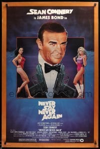 2t667 NEVER SAY NEVER AGAIN 1sh '83 art of Sean Connery as James Bond 007 by Obrero!