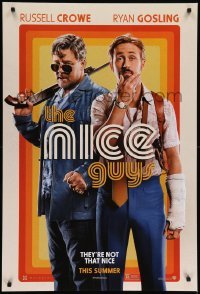 2t670 NICE GUYS teaser DS 1sh '16 great image of Ryan Gosling and Russell Crowe with shotgun!