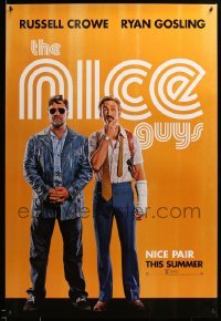 2t669 NICE GUYS teaser DS 1sh '16 image of Ryan Gosling and Russell Crowe against orange background!