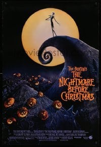 2t672 NIGHTMARE BEFORE CHRISTMAS DS 1sh '93 Tim Burton, Disney, great Halloween horror image!
