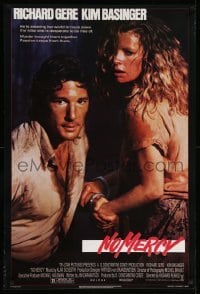 2t675 NO MERCY 1sh '86 close up of sexy Kim Basinger handcuffed to Richard Gere!