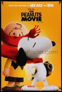 2t695 PEANUTS MOVIE style C advance DS 1sh '15 image of Charlie Brown & Snoopy!