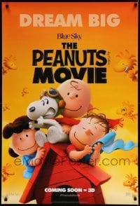 2t696 PEANUTS MOVIE style N int'l teaser DS 1sh '15 image of Charlie Brown, Snoopy & more!