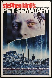 2t702 PET SEMATARY 1sh '89 Stephen King's best selling thriller, cool graveyard image!