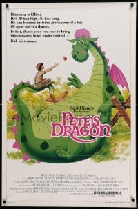 2t704 PETE'S DRAGON 1sh R84 Walt Disney, Helen Reddy, colorful art of Pete & Elliott!