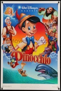 2t708 PINOCCHIO DS 1sh R92 Disney classic cartoon about a wooden boy who wants to be real!