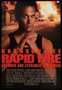 2t737 RAPID FIRE style B int'l DS 1sh '92 Powers Boothe, Nick Mancuso, great images of Brandon Lee