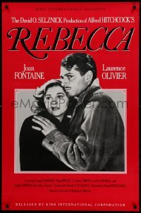 2t740 REBECCA 1sh R90s Alfred Hitchcock, image of Laurence Olivier & Joan Fontaine!