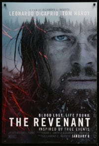 2t749 REVENANT style B teaser DS 1sh '16 great close-up image of severely injured Leonardo DiCaprio