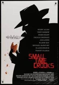 2t799 SMALL TIME CROOKS DS 1sh '00 Woody Allen, cool art of criminal in fedora w/cookie!