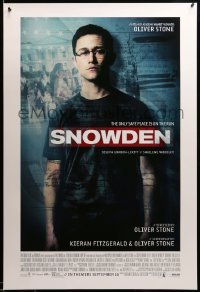 2t801 SNOWDEN advance DS 1sh '16 Gordon-Levitt in the title role, only safe place is on the run!
