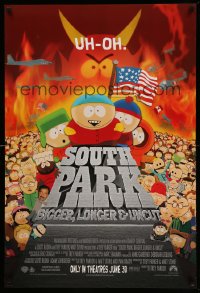 2t807 SOUTH PARK: BIGGER, LONGER & UNCUT int'l advance DS 1sh '99 Parker & Stone animated musical!