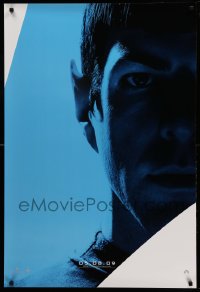 2t832 STAR TREK teaser 1sh '09 image of Zachary Quinto as Spock over blue background, different!