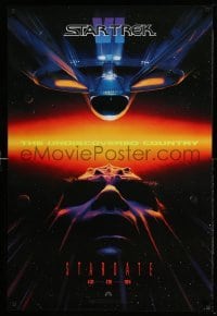 2t843 STAR TREK VI teaser 1sh '91 William Shatner, Leonard Nimoy, Stardate 12-13-91!