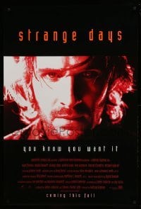 2t856 STRANGE DAYS advance 1sh '95 close-up of Ralph Fiennes, you know you want it!