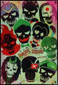 2t866 SUICIDE SQUAD int'l teaser DS 1sh '16 Smith, Leto as the Joker, Robbie, Kinnaman, cool art!