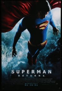 2t874 SUPERMAN RETURNS advance DS 1sh '06 Wednesday style, full-length image of Routh in space!