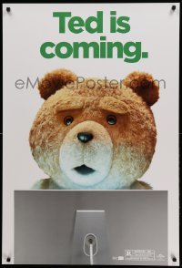2t885 TED wilding 1sh '12 Mark Wahlberg, Mila Kunis, image of teddy bear using Mac, outrageous!
