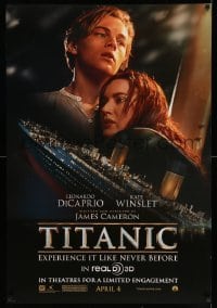 2t908 TITANIC DS 1sh R12 April 4 style, Leonardo DiCaprio, Kate Winslet, James Cameron!