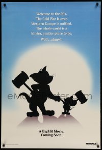 2t918 TOM & JERRY THE MOVIE teaser 1sh '92 famous cartoon cat & mouse in their 1st motion picture!