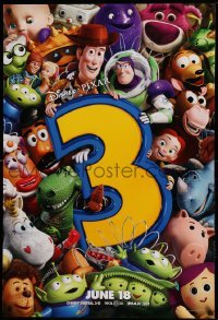 2t924 TOY STORY 3 advance DS 1sh '10 Disney & Pixar, great image of Woody, Buzz & cast!