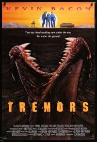 2t930 TREMORS 1sh '90 Kevin Bacon, Fred Ward, great sci-fi horror image of monster worm!