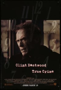 2t934 TRUE CRIME advance DS 1sh '99 great close up of director & detective Clint Eastwood!