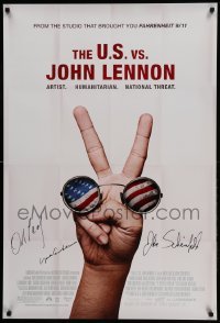 2t940 U.S. VS. JOHN LENNON signed DS 1sh '06 by directors David Leaf AND John Scheinfeld, peace!