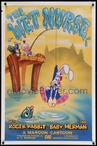 2t977 WET NURSE Kilian 1sh '88 Baby Herman goes fishing w/Roger Rabbit as the bait!