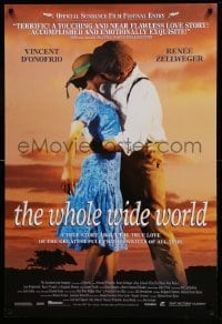2t982 WHOLE WIDE WORLD 1sh '96 romatic image of Vincent D'Onofrio and Renee Zellweger!