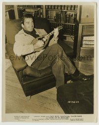2w108 ANGEL ON MY SHOULDER candid 8x10.25 still '46 smiling Paul Muni playing mandolin at his home!