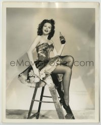 2w112 ANN MILLER deluxe 8x10.25 still '42 the sexy star in skimpy dress with Royal Crown Cola!
