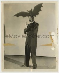 2w135 BAT 8.25x10 still '59 great spooky Vincent Price portrait with giant bat shadow behind him!