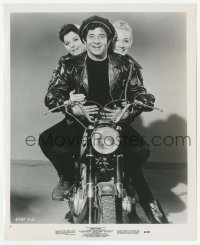2w136 BEACH PARTY 8.25x10 still '63 Harvey Lembeck on motorcycle with Annette Funicello & blonde!