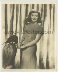 2w143 BETTE DAVIS deluxe 8x10 still '47 full-length portrait leaning on chair with half smile!