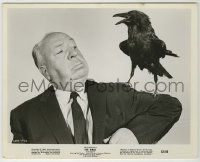2w155 BIRDS candid 8x10.25 still '63 wonderful image of director Alfred Hitchcock w/bird on shoulder