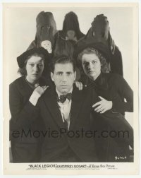 2w159 BLACK LEGION 8.25x10 still '36 great image of Humphrey Bogart & ladies scared by klansmen!