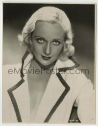 2w210 CAROLE LOMBARD 8x10 key book still '30s youthful smiling portrait in cool white outfit!