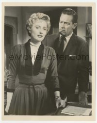 2w333 EXECUTIVE SUITE 8x10.25 still '54 close up of William Holden & worried Barbara Stanwyck!