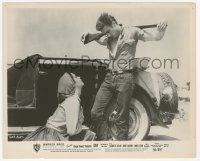 2w379 GIANT 8.25x10 still '56 classic shot of Elizabeth Taylor looking up at James Dean with rifle!