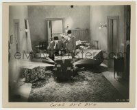 2w396 GOING BYE-BYE 8x10 still '34 frantic Oliver Hardy & Stan Laurel after trunk smashes in room!