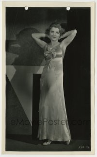 2w745 PEGGY SHANNON 6.25x10.25 still '30s sexy portrait with hands behind head by Frank Powolny!