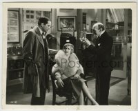 2w746 PENGUIN POOL MURDER 8x10.25 still '32 Mae Clarke seated between Donald Cook & Clarence Wilson