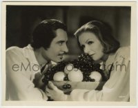 2w765 QUEEN CHRISTINA 8x10.25 still '33 John Gilbert stares at Greta Garbo with bowl of fruit!