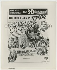 2w792 REVENGE OF THE CREATURE 8.25x10 still '55 3-D newspaper ad with Reynold Brown monster art!