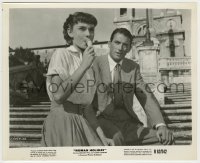 2w806 ROMAN HOLIDAY 8.25x10 still R62 Gregory Peck & beautiful Audrey Hepburn eating ice cream!
