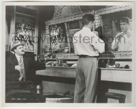 2w853 SIROCCO 8x10.25 still '51 great image of Humphrey Bogart & Zero Mostel in barber shop!