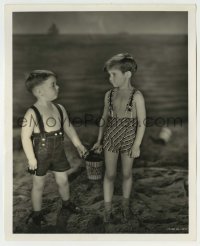 2w871 SPANKY MCFARLAND/SCOTTY BECKETT 8.25x10 still '30s c/u of the Our Gang kids on beach by Stax!