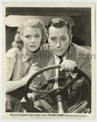 2w912 THEY DRIVE BY NIGHT 8x10.25 still '40 wonderful c/u of George Raft & Ann Sheridan in car!